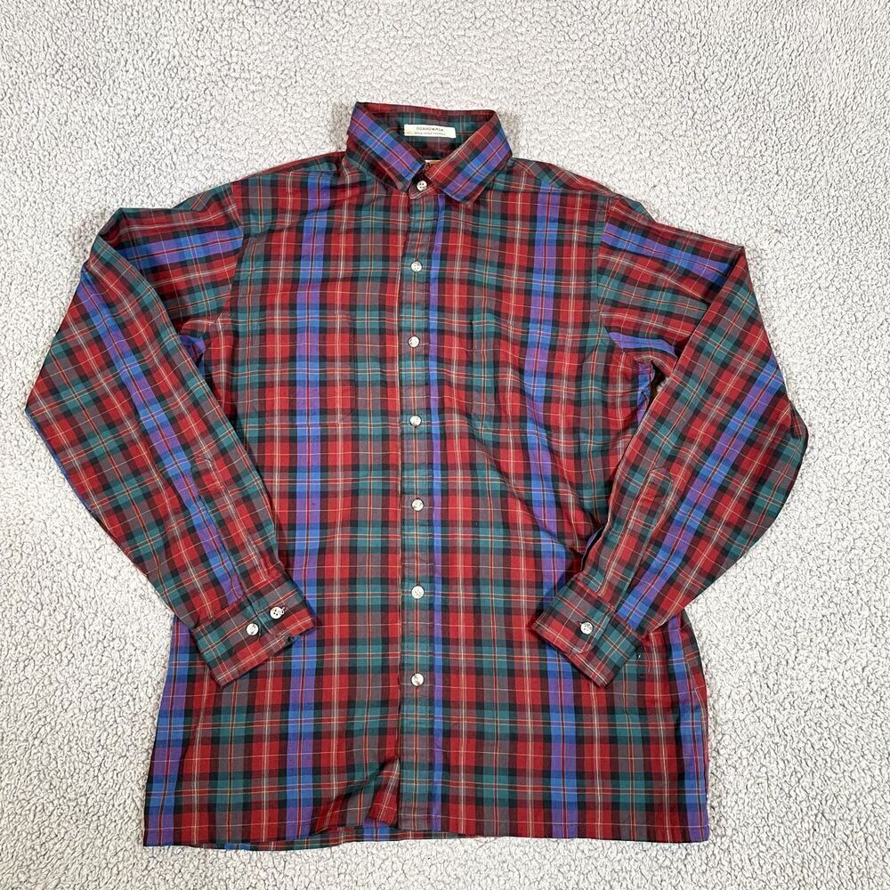 Vintage Aarrow Sportswear Button Up Shirt Men's Long Sleeve Plaid 80s 90s Medium